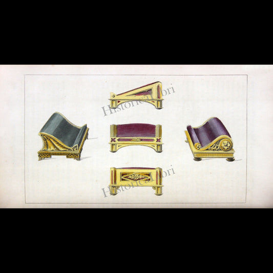 Ackermann's Repository 1813 October Plate 25 Footstools