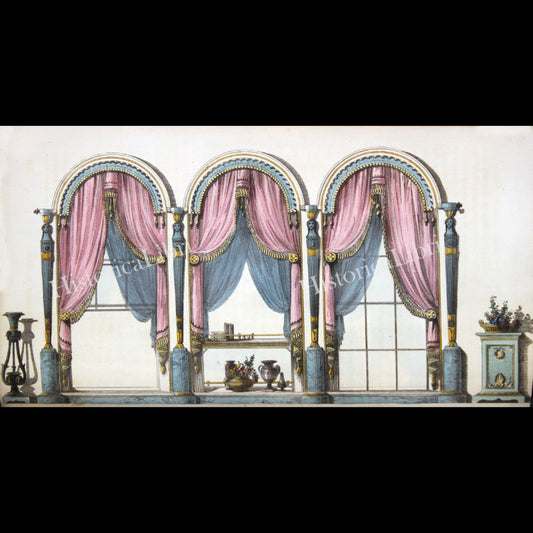 Ackermann's Repository 1813 September Plate 4 French Window Curtain